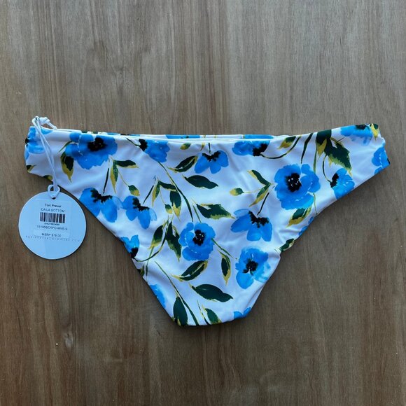 TORI PRAVER CAILA BOTTOM Women’s Ruched Sides Floral Lined Bikini Bottoms sz S - Picture 3 of 6